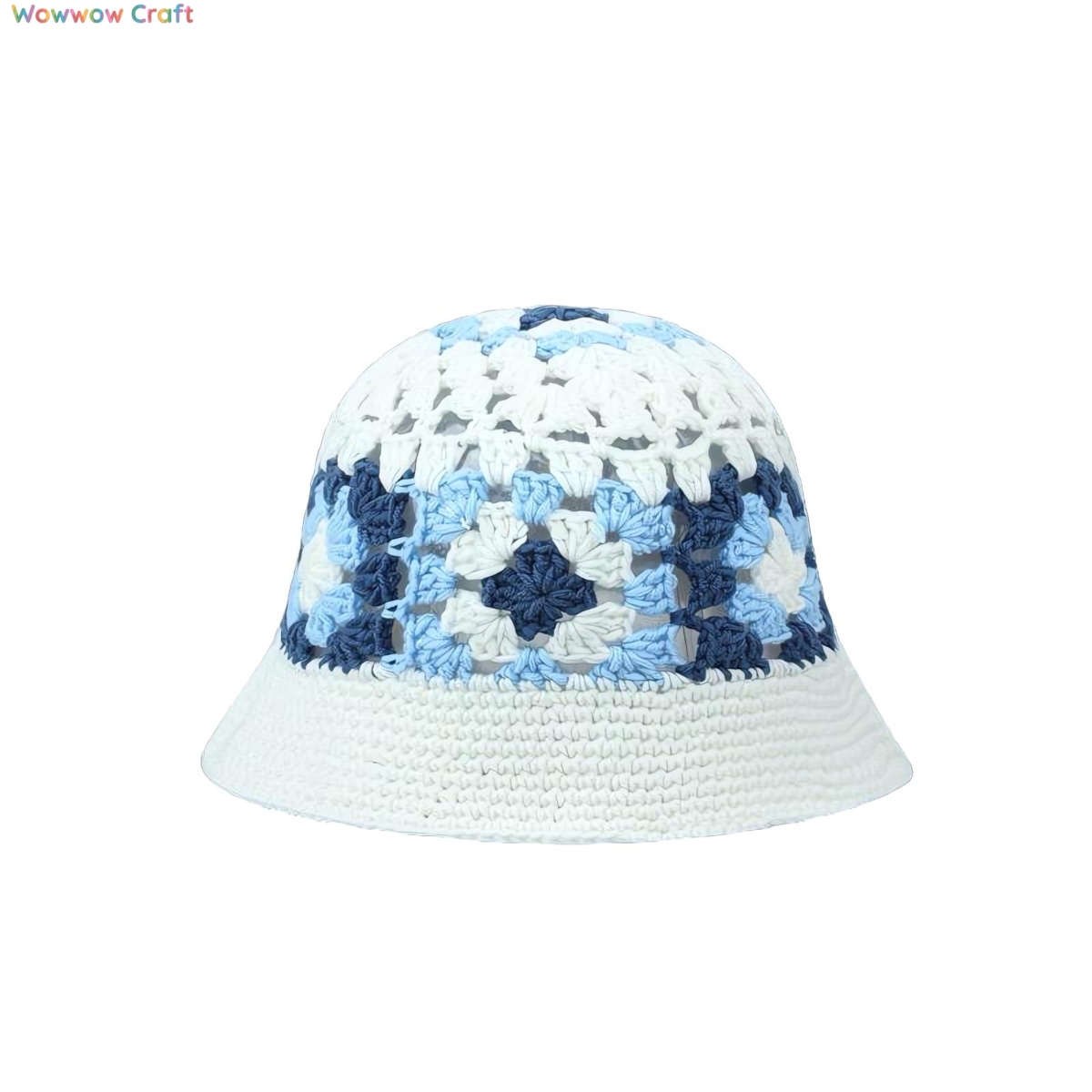 Crochet Hat,Handmade Flower Pattern Crocheted Bucket Hat - Crocheted hat